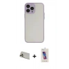 MARSİLYAN™- iPhone 13 Pro Max Kılıf Ahenk Çizgi Serisi - Siyah Joko 5D Cam + Rainbow Kamera Lens Koruma Cam - REGD