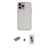 MARSİLYAN™- iPhone 13 Pro Max Kılıf Ahenk Çizgi Serisi - Siyah Joko 5D Cam + Renkli Kamera Lens Koruma Cam - PE