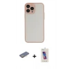 MARSİLYAN™- iPhone 13 Pro Max Kılıf Ahenk Çizgi Serisi - Siyah Joko 5D Cam + Renkli Kamera Lens Koruma Cam - SI