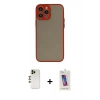 MARSİLYAN™- iPhone 13 Pro Max Kılıf Ahenk Çizgi Serisi - Siyah Joko 5D Cam + Shine Kamera Lens - GD