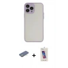 MARSİLYAN™- iPhone 13 Pro Max Kılıf Ahenk Çizgi Serisi - Siyah Joko 5D Cam + Renkli Kamera Lens Koruma Cam - YL