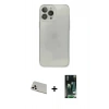 MARSİLYAN™- iPhone 13 Pro Max Kılıf Ahenk Doku - Şeffaf 360 Full Body Arka Koruyucu + Rainbow Kamera Lens Koruma Cam - BZ