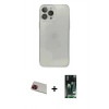 MARSİLYAN™- iPhone 13 Pro Max Kılıf Ahenk Doku - Şeffaf 360 Full Body Arka Koruyucu + Kırmızı Rainbow Kamera Lens Koruma Cam