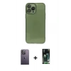 MARSİLYAN™- iPhone 13 Pro Max Kılıf Ahenk Doku - Şeffaf 360 Full Body Arka Koruyucu + Neon Fosforlu Kamera Lens - BZ