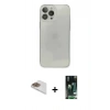 MARSİLYAN™- iPhone 13 Pro Max Kılıf Ahenk Doku - Şeffaf 360 Full Body Arka Koruyucu + Pers Alüminyum Kamera Lens - GD