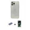 MARSİLYAN™- iPhone 13 Pro Max Kılıf Ahenk Doku - Şeffaf 360 Full Body Arka Koruyucu + Renkli Kamera Lens Koruma Cam - MI