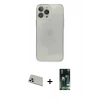 MARSİLYAN™- iPhone 13 Pro Max Kılıf Ahenk Doku - Şeffaf 360 Full Body Arka Koruyucu + Rainbow Kamera Lens Koruma Cam - REGD