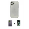 MARSİLYAN™- iPhone 13 Pro Max Kılıf Ahenk Doku - Şeffaf 360 Full Body Arka Koruyucu + Neon Fosforlu Kamera Lens - YL