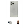 MARSİLYAN™- iPhone 13 Pro Max Kılıf Ahenk Doku - Şeffaf Maxco Cam Ekran Koruyucu + Rainbow Kamera Lens Koruma Cam - MI