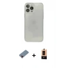 MARSİLYAN™- iPhone 13 Pro Max Kılıf Ahenk Doku - Şeffaf Maxco Cam Ekran Koruyucu + Metal Kamera Lens Koruma Cam - KI