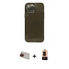 MARSİLYAN™- iPhone 13 Pro Max Kılıf Ahenk Doku - Şeffaf Maxco Cam Ekran Koruyucu + Rainbow Kamera Lens Koruma Cam - KI