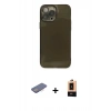 MARSİLYAN™- iPhone 13 Pro Max Kılıf Ahenk Doku - Şeffaf Maxco Cam Ekran Koruyucu + Renkli Kamera Lens Koruma Cam - PE