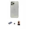 MARSİLYAN™- iPhone 13 Pro Max Kılıf Ahenk Doku - Şeffaf Maxco Cam Ekran Koruyucu + Renkli Kamera Lens Koruma Cam - YL