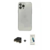 MARSİLYAN™- iPhone 13 Pro Max Kılıf Ahenk Doku - Şeffaf Pasifik Cam Ekran Koruyucu + Raze Metal Kamera Lens - GD