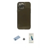 MARSİLYAN™- iPhone 13 Pro Max Kılıf Ahenk Doku - Şeffaf Pasifik Cam Ekran Koruyucu + Shine Kamera Lens Koruma Cam - MI