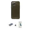 MARSİLYAN™- iPhone 13 Pro Max Kılıf Ahenk Doku - Şeffaf Pasifik Cam Ekran Koruyucu + Renkli Kamera Lens Koruma Cam - YL
