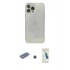 MARSİLYAN™- iPhone 13 Pro Max Kılıf Ahenk Doku - Şeffaf Pasifik Cam Ekran Koruyucu + Renkli Kamera Lens Koruma Cam - YL