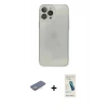 MARSİLYAN™- iPhone 13 Pro Max Kılıf Ahenk Doku - Şeffaf Pasifik Cam Ekran Koruyucu + Renkli Kamera Lens Koruma Cam - SI
