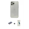 MARSİLYAN™- iPhone 13 Pro Max Kılıf Ahenk Doku - Şeffaf Pasifik Cam Ekran Koruyucu + Renkli Kamera Lens Koruma Cam - TU