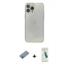 MARSİLYAN™- iPhone 13 Pro Max Kılıf Ahenk Doku - Şeffaf Pasifik Cam Ekran Koruyucu + Shine Kamera Lens Koruma Cam - GI