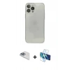 MARSİLYAN™- iPhone 13 Pro Max Kılıf Ahenk Doku - Siyah 3D Antistatik Cam Ekran Koruyucu + Pers Alüminyum Kamera Lens - SABE