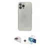 MARSİLYAN™- iPhone 13 Pro Max Kılıf Ahenk Doku - Siyah 3D Antistatik Cam Ekran Koruyucu + Pers Alüminyum Kamera Lens - GI