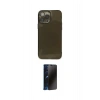 MARSİLYAN™- iPhone 13 Pro Max Kılıf Ahenk Doku - Siyah 3D Antistatik Hayalet Cam Ekran Koruyucu
