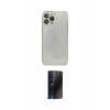 MARSİLYAN™- iPhone 13 Pro Max Kılıf Ahenk Doku - Siyah 3D Antistatik Hayalet Cam Ekran Koruyucu