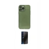 MARSİLYAN™- iPhone 13 Pro Max Kılıf Ahenk Doku - Siyah 3D Antistatik Hayalet Cam Ekran Koruyucu