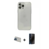 MARSİLYAN™- iPhone 13 Pro Max Kılıf Ahenk Doku - Siyah 3D Antistatik Hayalet Cam Ekran Koruyucu + Rainbow Kamera Lens Koruma Cam - MI