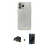 MARSİLYAN™- iPhone 13 Pro Max Kılıf Ahenk Doku - Siyah 3D Antistatik Hayalet Cam Ekran Koruyucu + Raze Metal Kamera Lens - GD