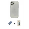 MARSİLYAN™- iPhone 13 Pro Max Kılıf Ahenk Doku - Siyah 6D Mat Seramik Hayalet Nano Ekran Koruyucu + Metal Kamera Lens Koruma Cam - AKYL