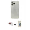 MARSİLYAN™- iPhone 13 Pro Max Kılıf Ahenk Doku - Siyah 6D Mat Seramik Hayalet Nano Ekran Koruyucu + Pers Alüminyum Kamera Lens - KI