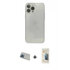 MARSİLYAN™- iPhone 13 Pro Max Kılıf Ahenk Doku - Siyah 6D Mat Seramik Hayalet Nano Ekran Koruyucu + Rainbow Kamera Lens Koruma Cam - MI