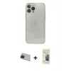 MARSİLYAN™- iPhone 13 Pro Max Kılıf Ahenk Doku - Siyah 6D Mat Seramik Hayalet Nano Ekran Koruyucu + Rainbow Kamera Lens Koruma Cam - KI