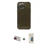 MARSİLYAN™- iPhone 13 Pro Max Kılıf Ahenk Doku - Siyah 6D Mat Seramik Hayalet Nano Ekran Koruyucu + Rainbow Kamera Lens Koruma Cam - KI