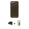 MARSİLYAN™- iPhone 13 Pro Max Kılıf Ahenk Doku - Siyah 6D Mat Seramik Hayalet Nano Ekran Koruyucu + Raze Metal Kamera Lens - GD