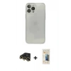 MARSİLYAN™- iPhone 13 Pro Max Kılıf Ahenk Doku - Siyah 6D Mat Seramik Hayalet Nano Ekran Koruyucu + Raze Metal Kamera Lens - GD