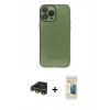 MARSİLYAN™- iPhone 13 Pro Max Kılıf Ahenk Doku - Siyah 6D Mat Seramik Hayalet Nano Ekran Koruyucu + Raze Metal Kamera Lens - GD