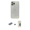 MARSİLYAN™- iPhone 13 Pro Max Kılıf Ahenk Doku - Siyah 6D Mat Seramik Hayalet Nano Ekran Koruyucu + Renkli Kamera Lens Koruma Cam - MI