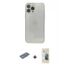 MARSİLYAN™- iPhone 13 Pro Max Kılıf Ahenk Doku - Siyah 6D Mat Seramik Hayalet Nano Ekran Koruyucu + Renkli Kamera Lens Koruma Cam - YL