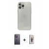MARSİLYAN™- iPhone 13 Pro Max Kılıf Ahenk Doku - Siyah Bilvis 3D Cam Ekran Koruyucu + Neon Fosforlu Kamera Lens - BZ