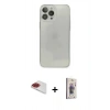 MARSİLYAN™- iPhone 13 Pro Max Kılıf Ahenk Doku - Siyah Bilvis 3D Cam Ekran Koruyucu + Pers Alüminyum Kamera Lens - KI