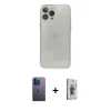 MARSİLYAN™- iPhone 13 Pro Max Kılıf Ahenk Doku - Siyah Bilvis 3D Cam Ekran Koruyucu + Neon Fosforlu Kamera Lens - MI