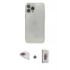MARSİLYAN™- iPhone 13 Pro Max Kılıf Ahenk Doku - Siyah Bilvis 3D Cam Ekran Koruyucu + Pers Alüminyum Kamera Lens - GI