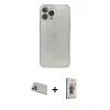 MARSİLYAN™- iPhone 13 Pro Max Kılıf Ahenk Doku - Siyah Bilvis 3D Cam Ekran Koruyucu + Rainbow Kamera Lens Koruma Cam - REGD