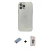 MARSİLYAN™- iPhone 13 Pro Max Kılıf Ahenk Doku - Siyah Bilvis 3D Cam Ekran Koruyucu + Shine Kamera Lens Koruma Cam - PE