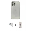 MARSİLYAN™- iPhone 13 Pro Max Kılıf Ahenk Doku - Siyah Bilvis 3D Cam Ekran Koruyucu + Pers Alüminyum Kamera Lens - SABE
