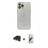 MARSİLYAN™- iPhone 13 Pro Max Kılıf Ahenk Doku - Siyah Bilvis 3D Mat Cam Ekran Koruyucu + Raze Metal Kamera Lens - GD