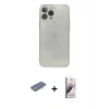 MARSİLYAN™- iPhone 13 Pro Max Kılıf Ahenk Doku - Siyah Bilvis 3D Mat Cam Ekran Koruyucu + Renkli Kamera Lens Koruma Cam - YL
